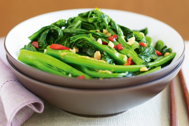 Greens with Cashew and Ginger Stir-fry